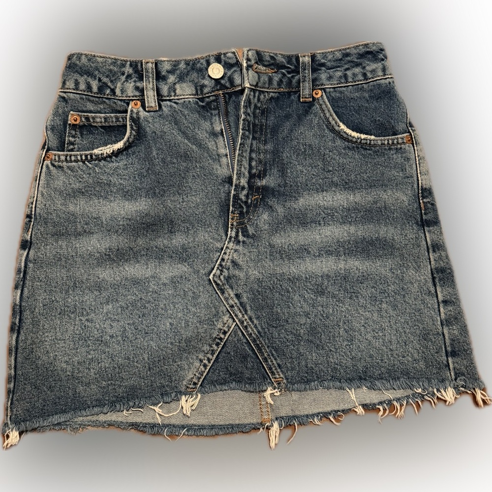 Topshop Blue Denim Skirt